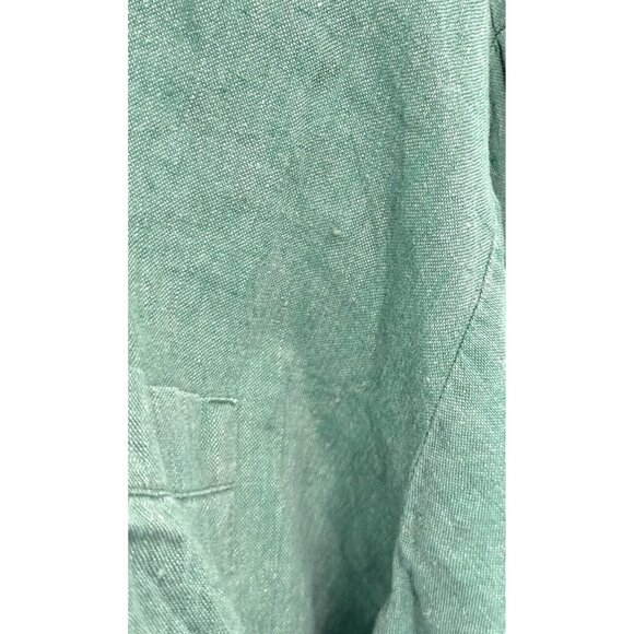 FLAX Jeanne Engelhart Shirt Mens Large Green 100% Linen Button up - Picture 4 of 5